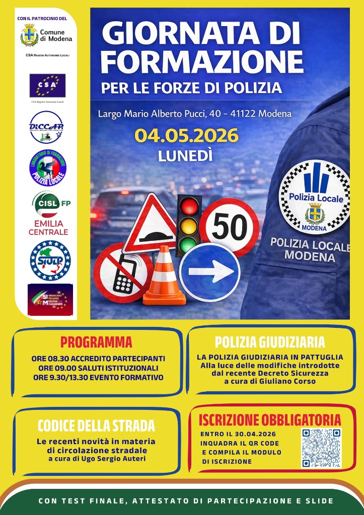 Giornata di Formazione Polizia Locale Modena 04.05.2026